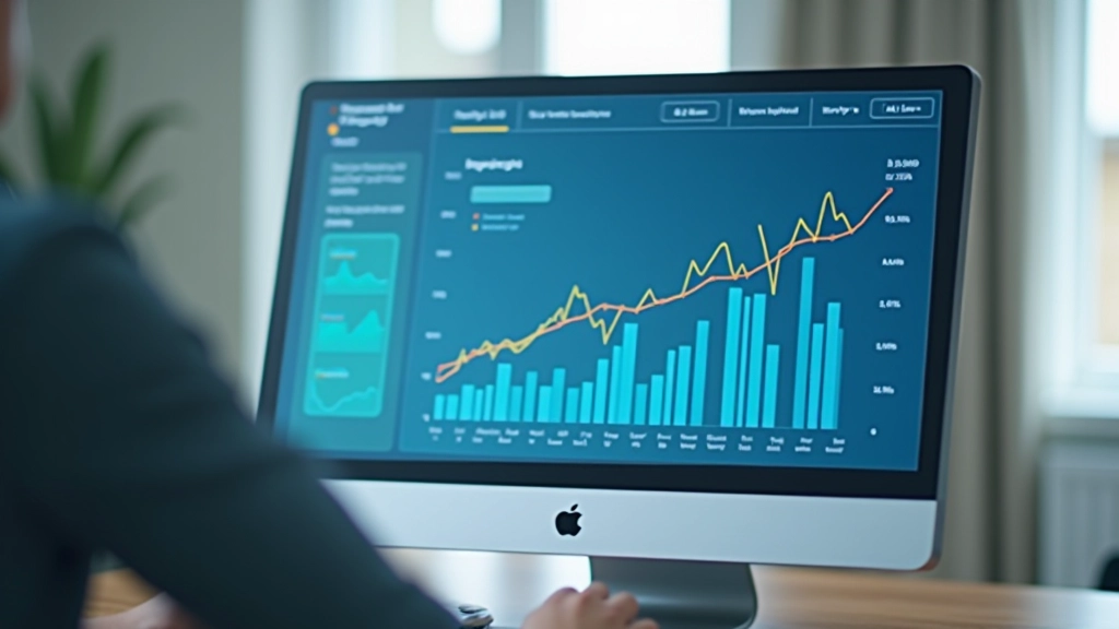 Gini coefficient trend graph displayed on screen with downward trend line showing income inequality improvements
